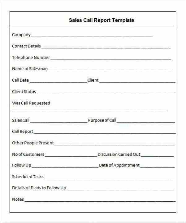 Sales Calls Report Template Sales Call Report Templates Find Word Templates