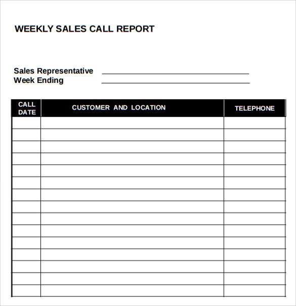 Sales Calls Report Template Sample Sales Call Report 14 Documents In Pdf Word