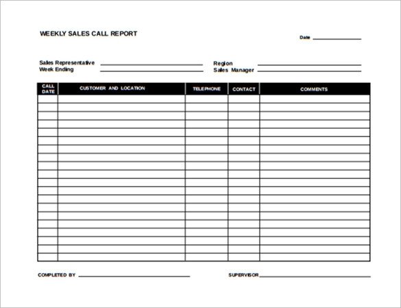 Sales Calls Report Template Sample Sales Report Template 17 Free Documents Download