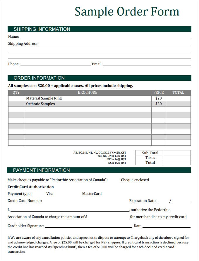 Sales order forms Templates 17 Sales order Templates Word Docs