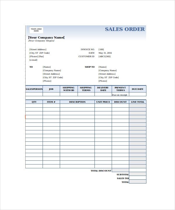 Sales order forms Templates 23 order form Templates Pdf Word Excel