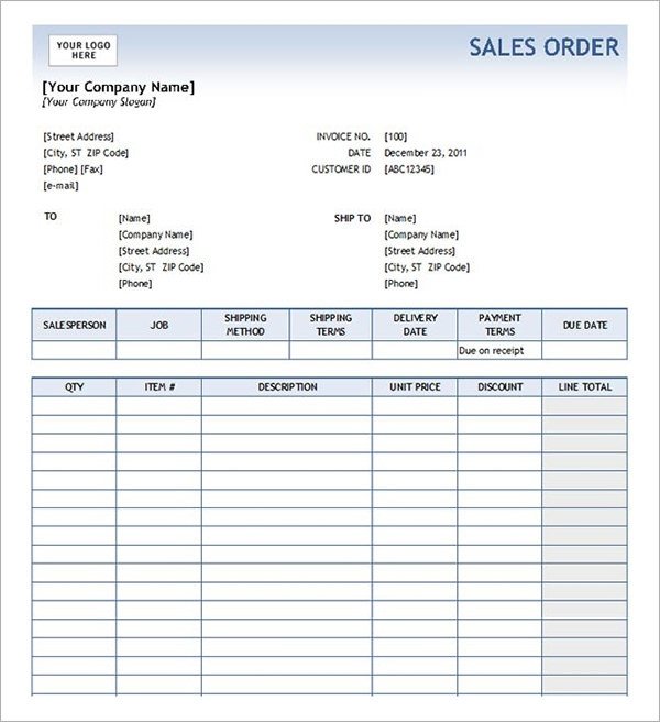 Sales order forms Templates order form Template 19 Download Free Documents In Pdf