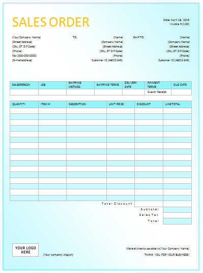 Sales order forms Templates Sales order Template In Dotx Pdf Xltx Xlsx formats