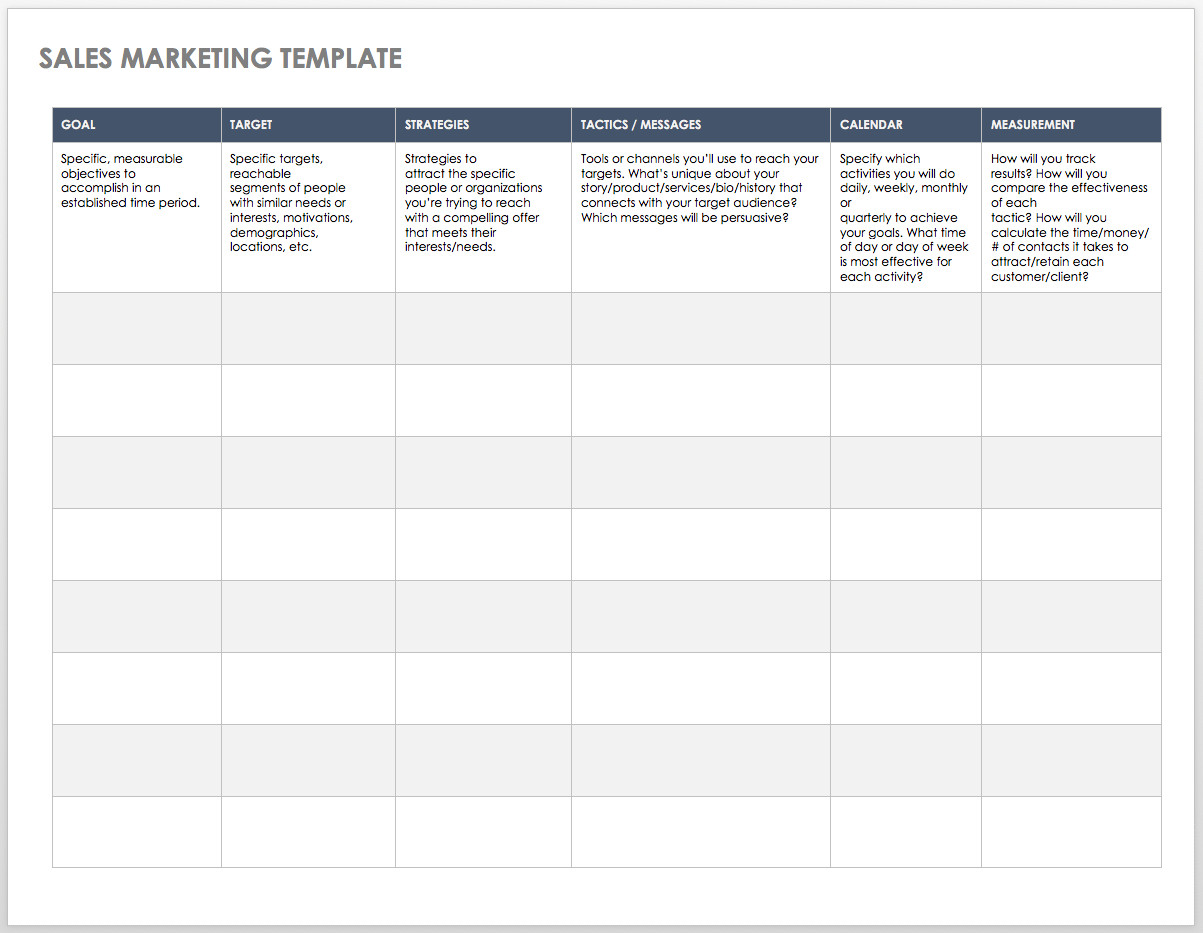 Sales Plan Template Word Free Sales Pipeline Templates