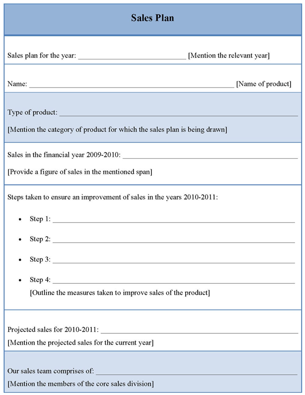 Sales Plan Template Word Plan Template for Sales Sample Of Sales Plan Template
