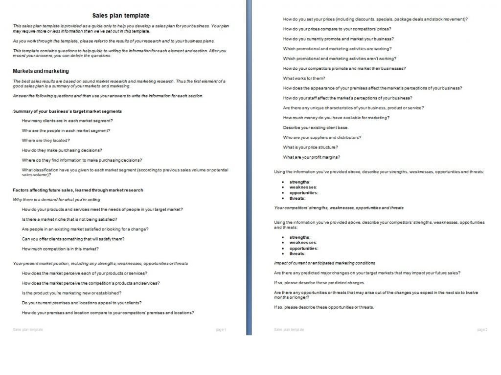 Sales Plan Template Word Sales Plan Template formats Examples In Word Excel