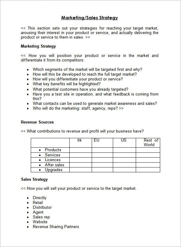 Sales Plan Template Word Sample Sales Plan Template 17 Free Documents In Pdf