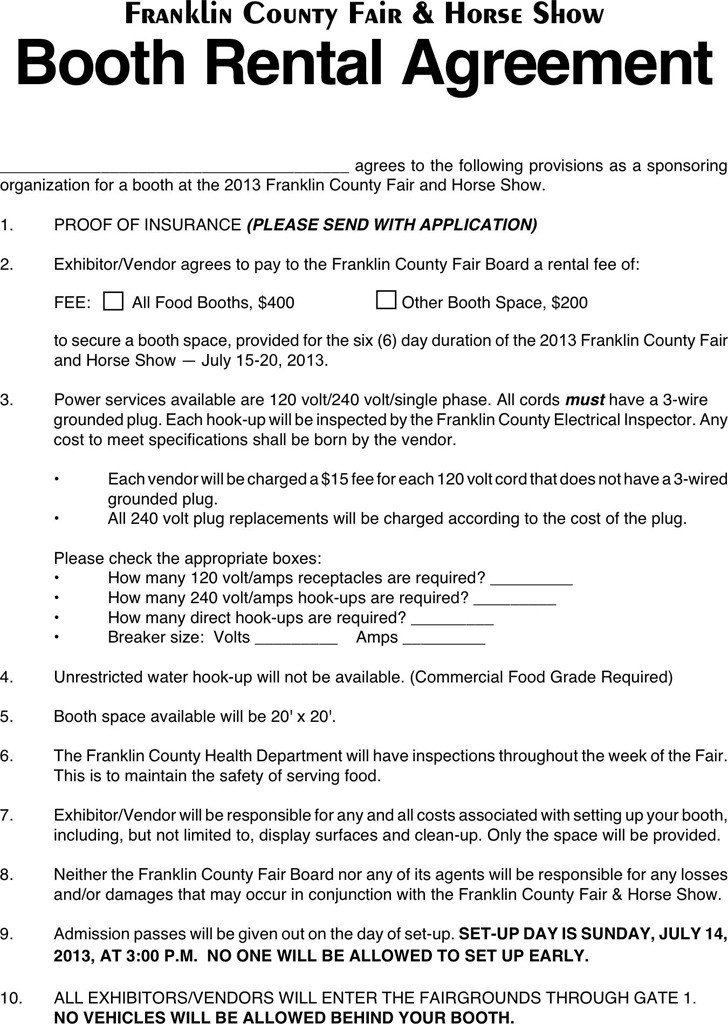 Salon Booth Rental Agreement 3 Booth Rental Agreement Free Download