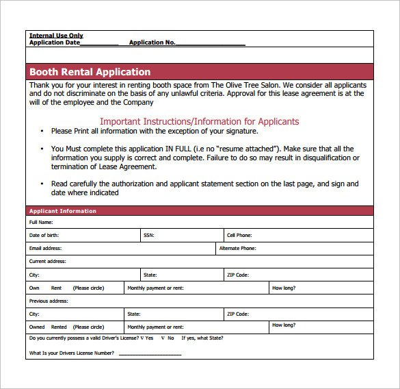 Salon Booth Rental Agreement Sample Booth Rental Agreement 8 Documents In Pdf Word