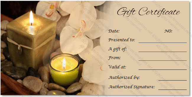 Salon Gift Certificate Templates Spa Gift Certificate Templates