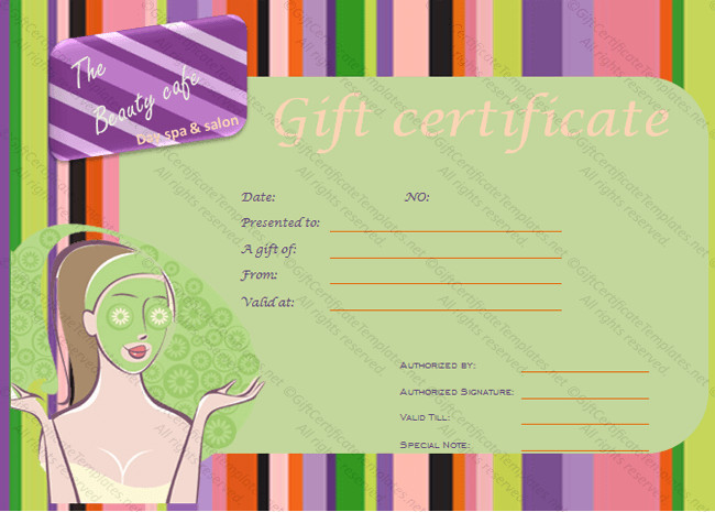 Salon Gift Certificate Templates Spa Gift Certificate Templates