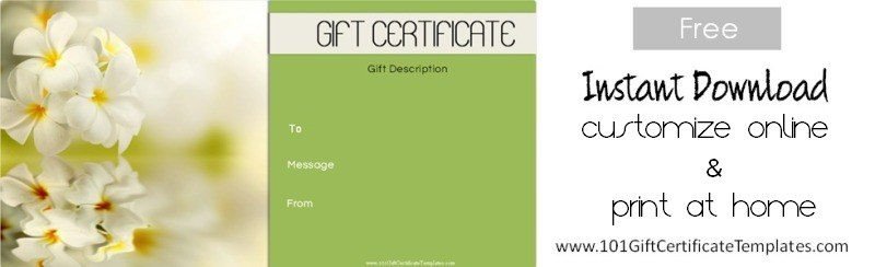 Salon Gift Certificate Templates Spa Gift Certificates