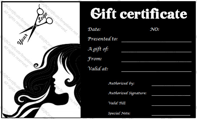 Salon Gift Certificates Templates Gift Voucher Templates Gift Certificate Templates
