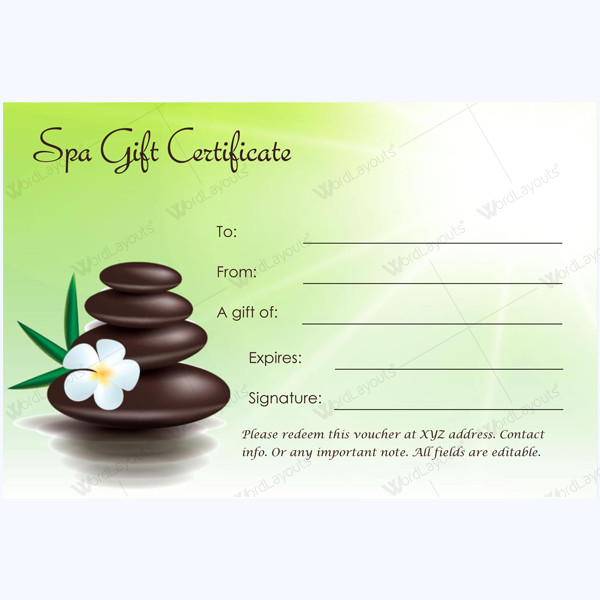 Salon Gift Certificates Templates This Spa T Certificate Template is Designed In
