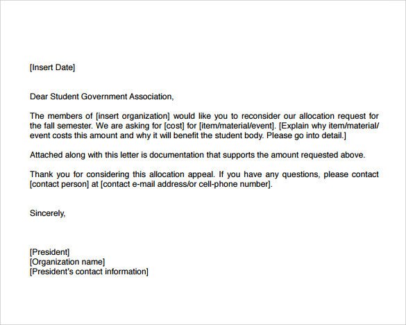 Sample Appeal Letter format Sample Example Of Appeal Letter 12 Download Documents