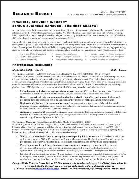 Sample Business Analyst Resume Resume Sample Business Analyst