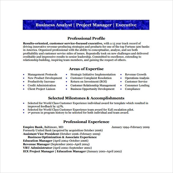 Sample Business Analyst Resume Sample Business Analyst Resume 8 Documents In Pdf Word
