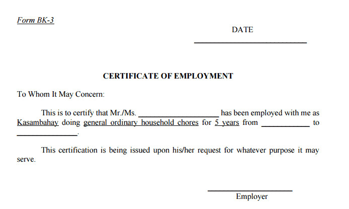 Sample Certificate Of Employment 11 Certificate Employment Samples Word Excel Samples