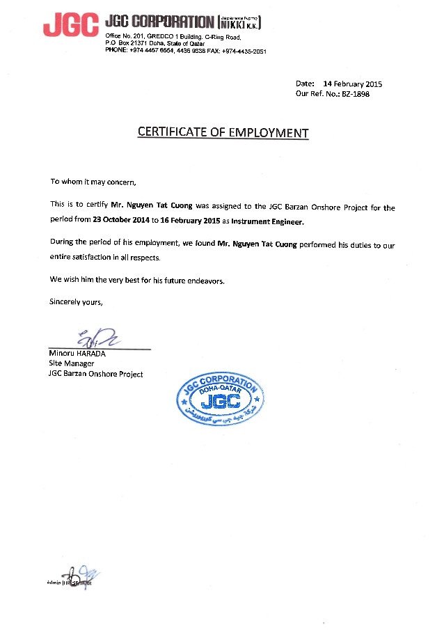 Sample Certificate Of Employment Certificate Of Employment Barzan Pj Site Pdf