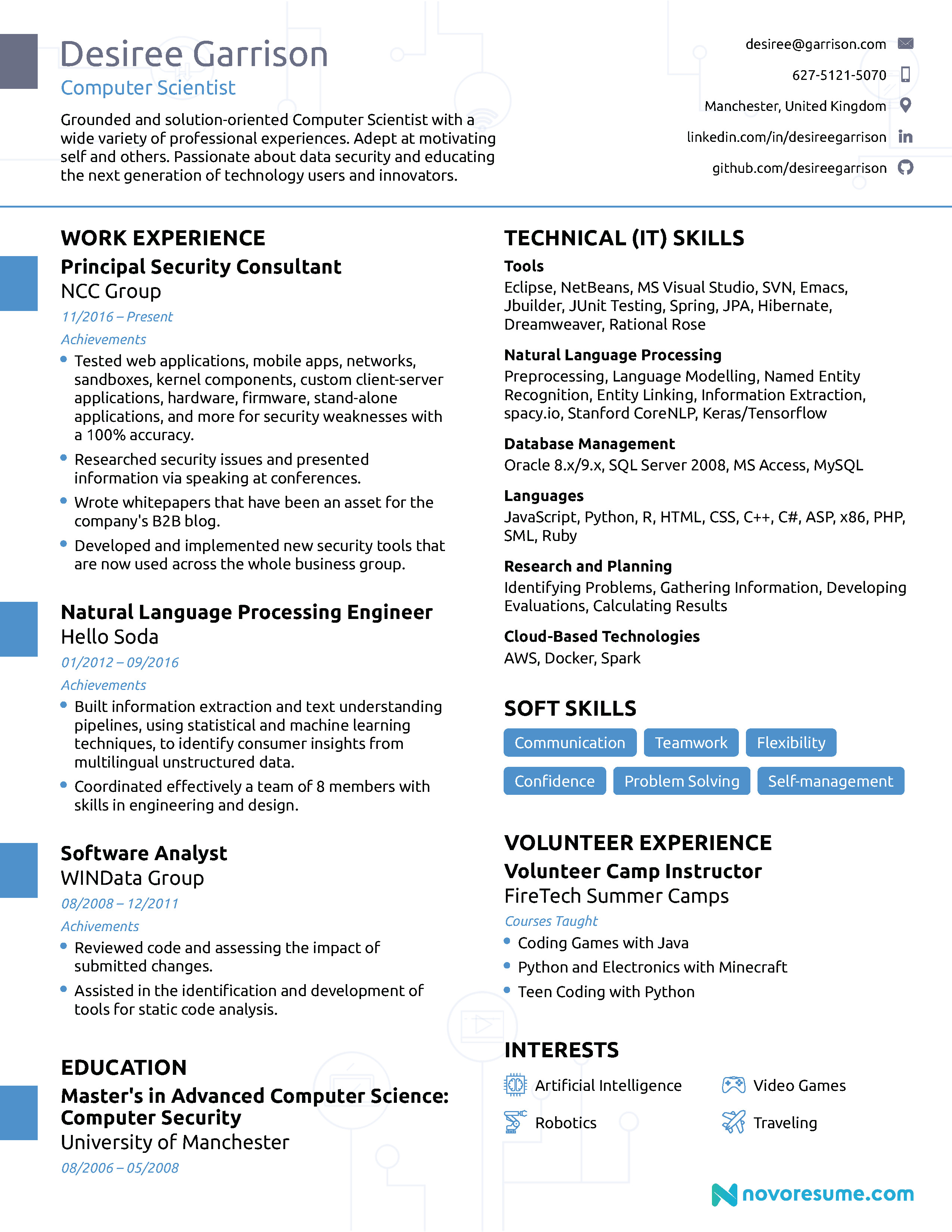 Sample Computer Science Resume Puter Science Resume [2019] Guide & Examples