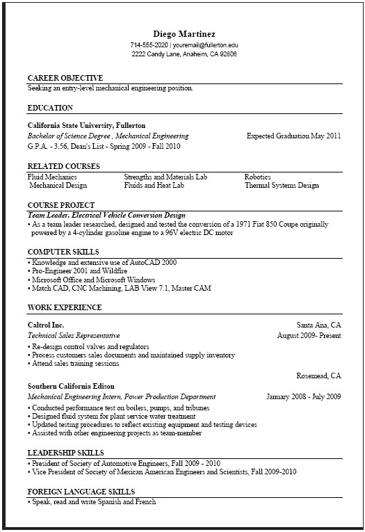 Sample Computer Science Resume Puter Science Resume Sample Resume Template