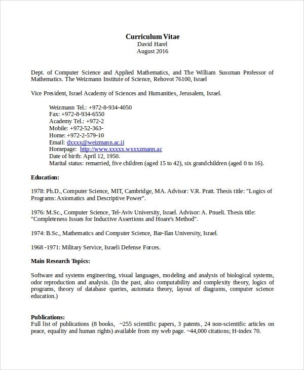 Sample Computer Science Resume Sample Puter Science Resume 8 Examples In Word Pdf