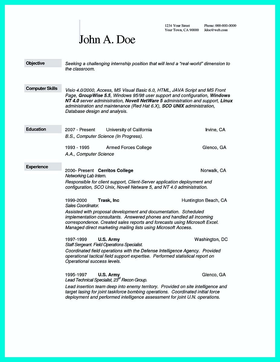 Sample Computer Science Resume the Best Puter Science Resume Sample Collection