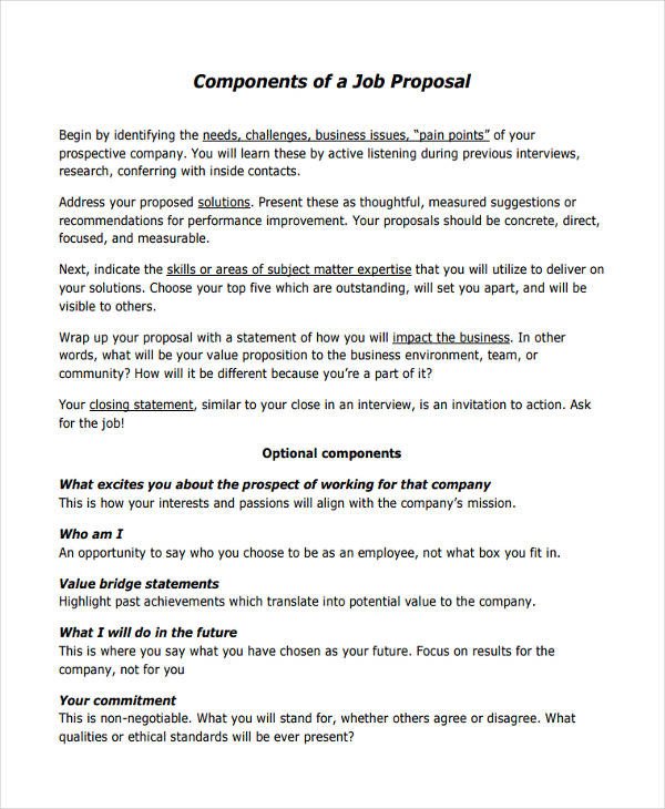 Sample Job Proposal Template 57 Proposal Templates and Examples Pdf Word Pages