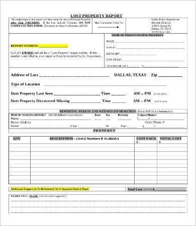 Sample Police Report Template Police Report Template 9 Free Word Pdf Documents