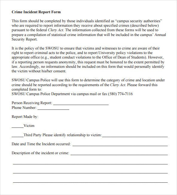Sample Police Report Template Sample Police Report 7 Documents In Word Pdf