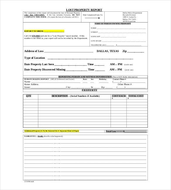 Sample Police Report Template Sample Police Report Template – 13 Free Word Pdf
