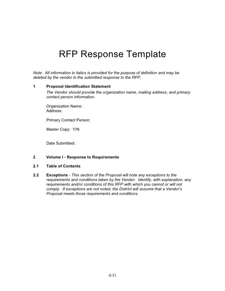 Sample Rfp Response Letter Classroom Portal Rfp Response Templatec