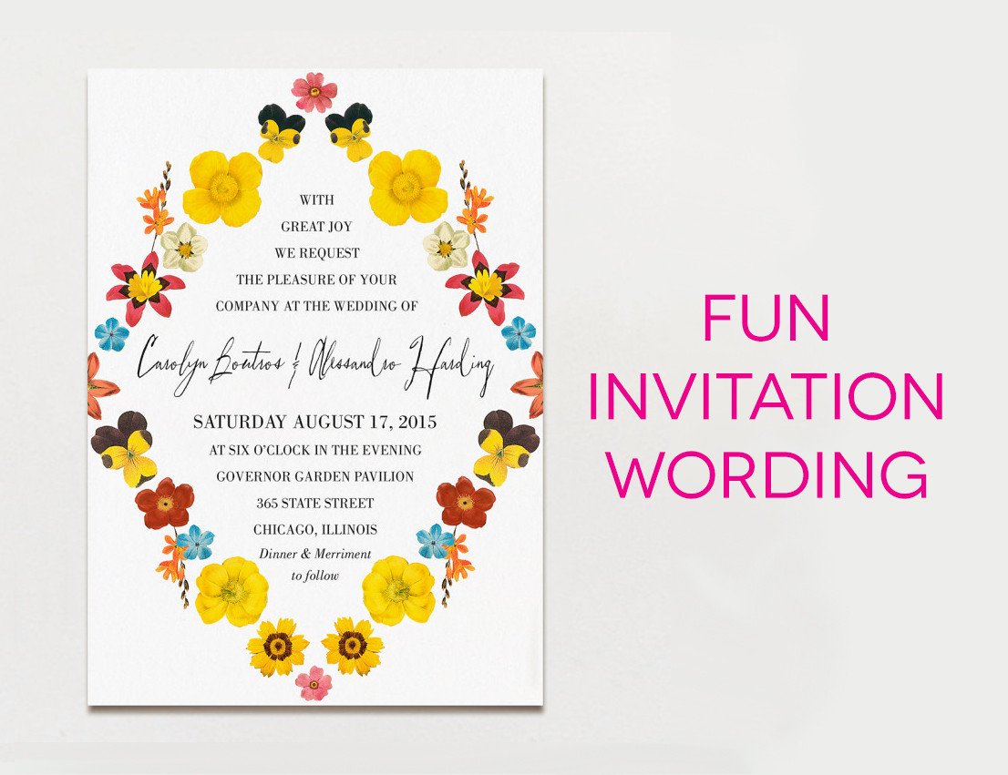 Sample Wedding Invitations Templates 15 Wedding Invitation Wording Samples From Traditional to Fun