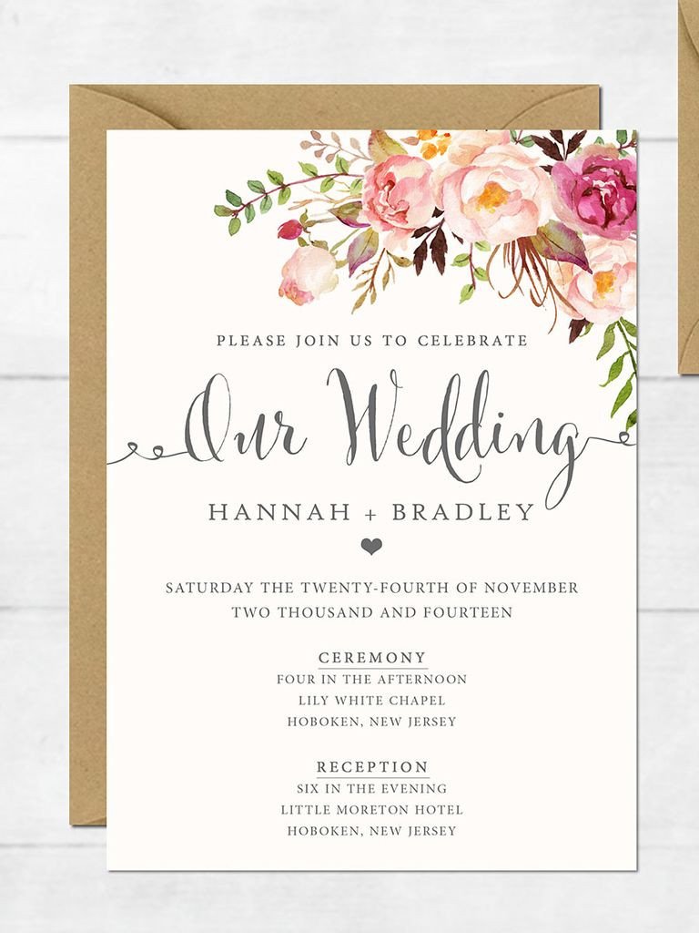 Sample Wedding Invitations Templates 16 Printable Wedding Invitation Templates You Can Diy