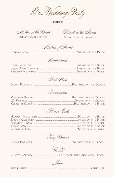 Sample Wedding Program Template Free Printable Wedding Programs Templates