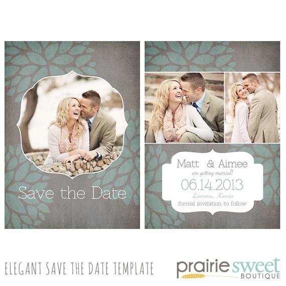 Save the Date Photoshop Templates Classic Bloom Save the Date Shop Template for