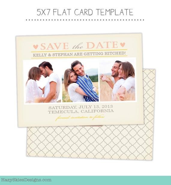 Save the Date Photoshop Templates Items Similar to Save the Date Card Template for
