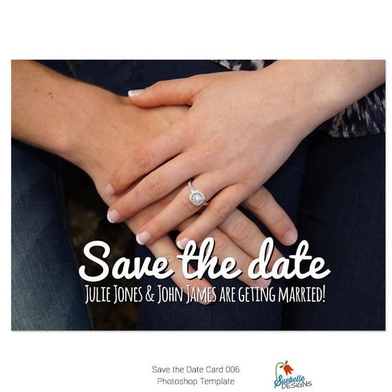 Save the Date Photoshop Templates Save the Date Shop Template 006 From Suebelledesigns