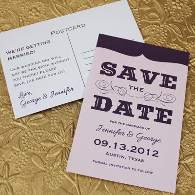 Save the Date Postcard Templates Save the Date Template with Retro Type