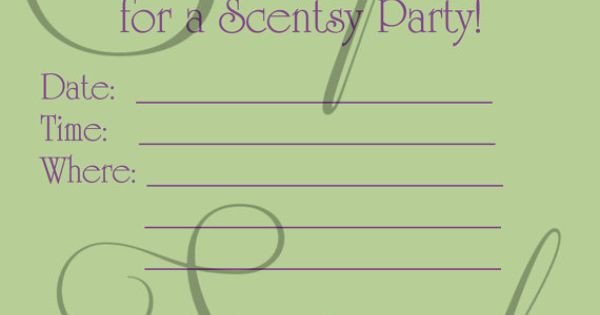 Scentsy Party Invitation Template Scentsy Consultant Fill In Party Invitation Custom
