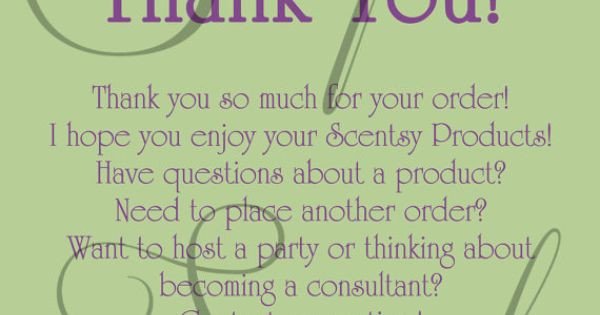 Scentsy Party Invitation Template Scentsy Consultant Thank You Customer Card Custom