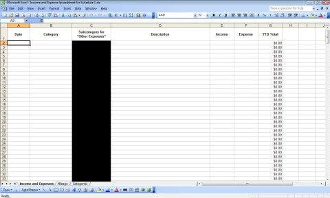 Schedule C Excel Template Schedule C Expense Excel Template