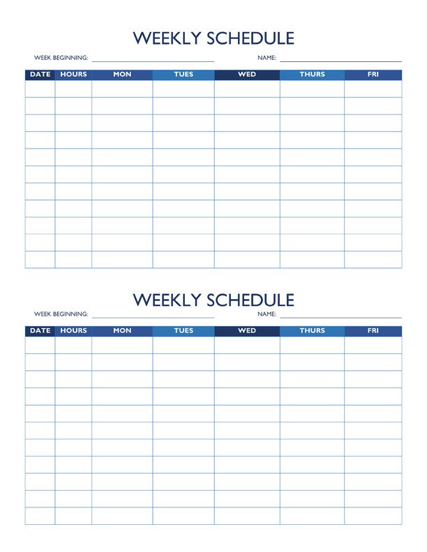 Schedule Of Availability Template Availability Schedule Template
