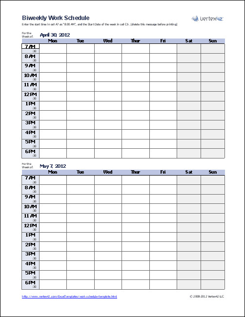 Schedule Of Availability Template Work Schedule Template for Excel