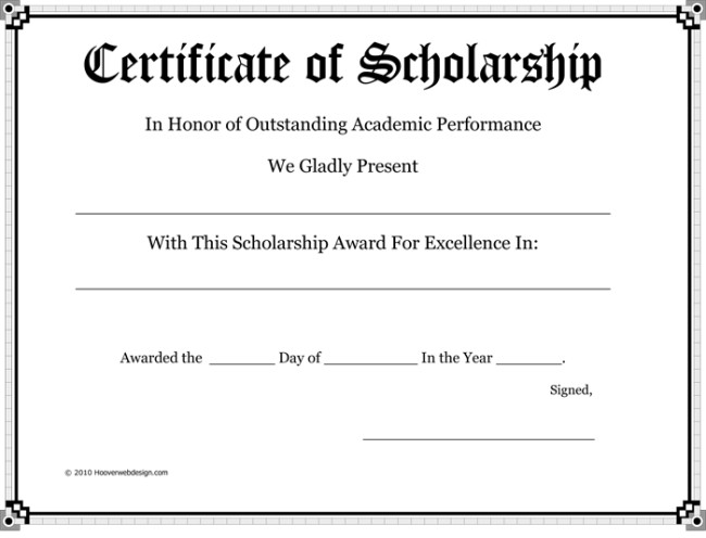 Scholarship Certificate Template Free 5 Plus Scholarship Award Certificate Examples for Word and Pdf