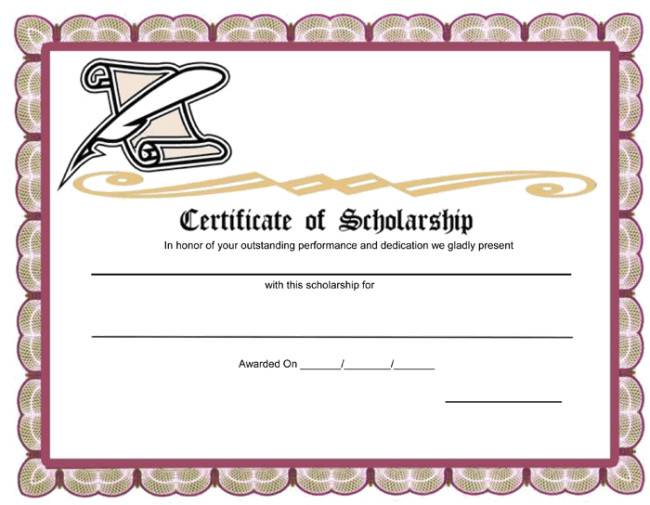 Scholarship Certificate Template Free 5 Plus Scholarship Award Certificate Examples for Word and Pdf