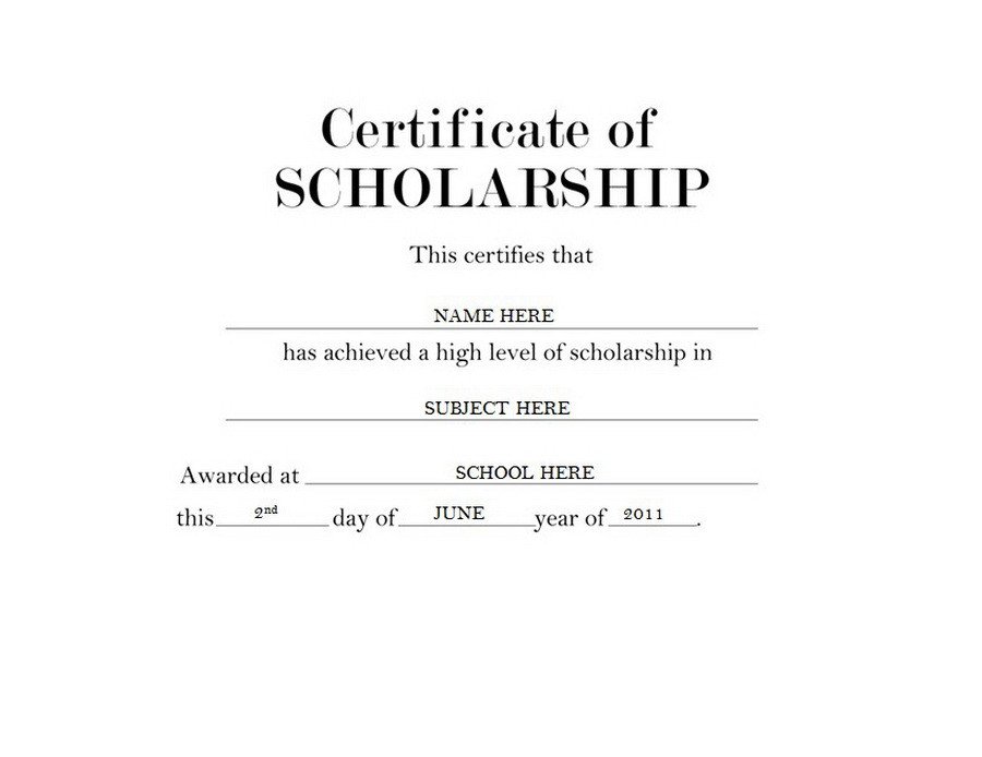 Scholarship Certificate Template Free Geographics Certificates