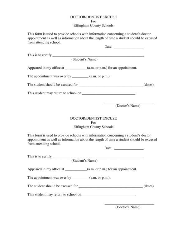 School Excuse Note Template 12 Excuse Note Templates for Work & School Pdf