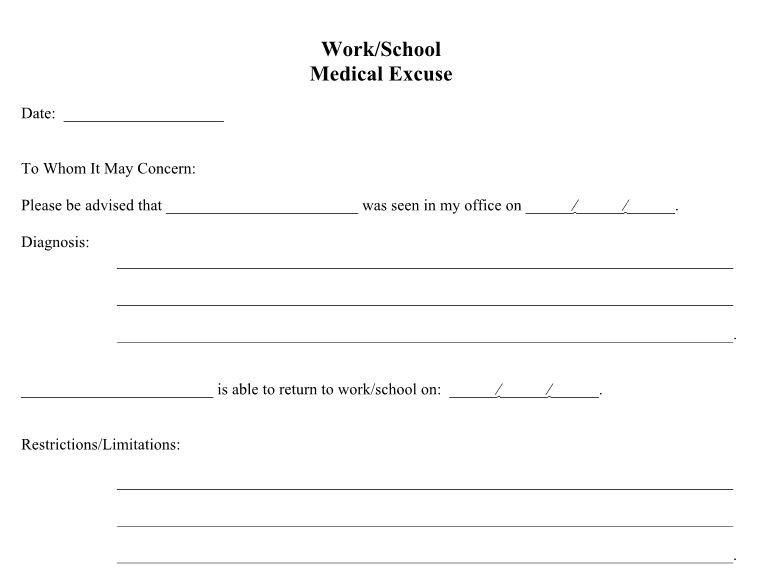 School Excuse Note Template 25 Free Doctor Note Excuse Templates Template Lab