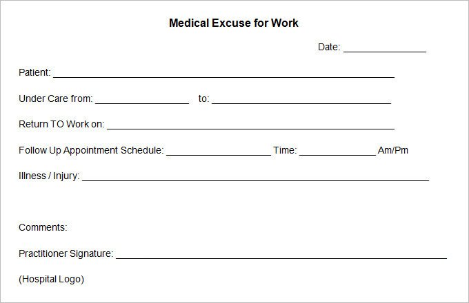 School Excuse Note Template 9 Doctor Excuse Templates Pdf Doc